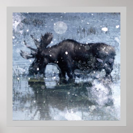 Poster Outdoorsman rustique sauvage faune taureau orignal (Devant)