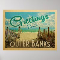 Outer Banks Beach Vintage Travel