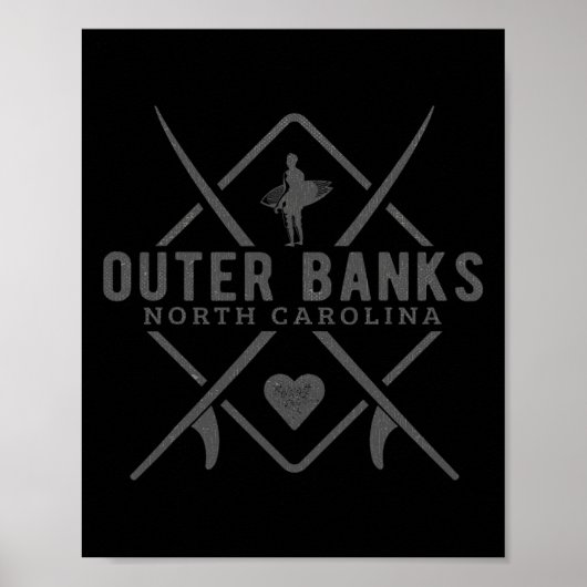 Poster Outer Nks Caroline du Nord Surfing Souvenir Outer  (Devant)