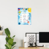 Poster Outer Space Planets Rocket Ship Birthday (Bureau à domicile)