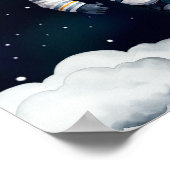 Poster Outer Space Rocket Astronaut 1st Birthday Welcome (Coin)