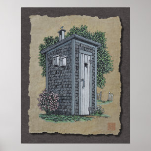Poster Outhouse vintage