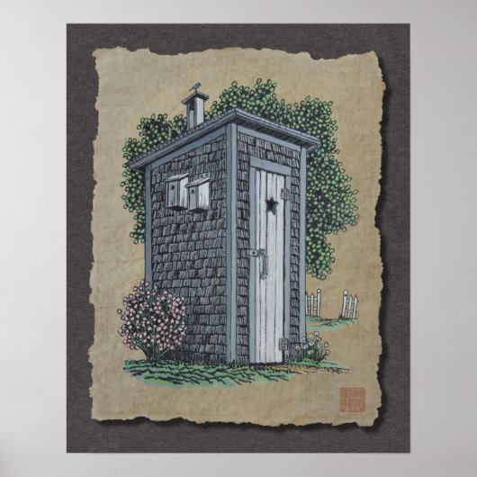 Poster Outhouse vintage (Devant)