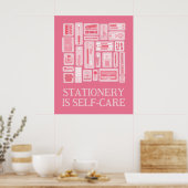 Poster Outils de création rose Illustration Autosoins (Cuisine)