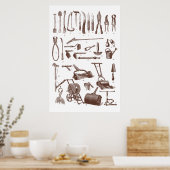 Poster Outils de jardinage antique Boutique de jardinage (Cuisine)