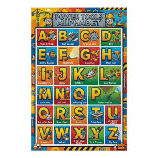 Poster Outils de puissance A-Z Alphabet