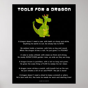 Poster Outils pour un Dragon Poème original Grand