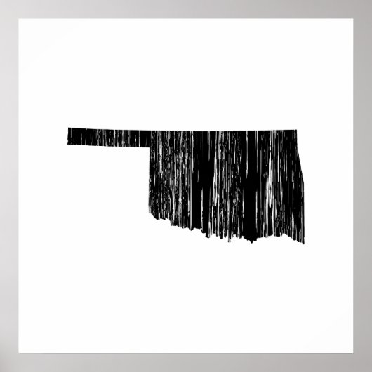 Poster Outline de l'État de l'Oklahoma en détresse (Devant)