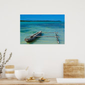 Poster Outrigger Canoe In Shallow Ocean (Cuisine)