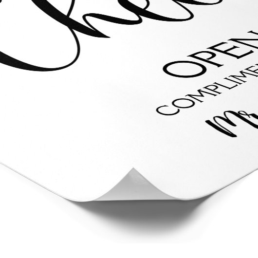 Poster Ouverture de la barre mariage (Coin)