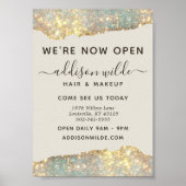 Poster Ouverture du Salon de beauté Holographic Glam Glit (Devant)