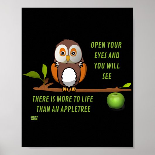 Poster "OUVREZ VOS YEUX ET VOUS VERREZ" drôle (Devant)