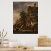 Poster Ouvriers avant une auberge par Isack van Ostade (Cuisine)