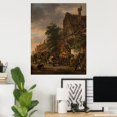 Poster Ouvriers avant une auberge par Isack van Ostade (Bureau à domicile)