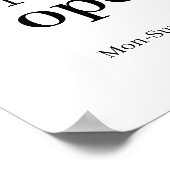 Poster Ouvrir | Heures d'ouverture de l'entreprise Logo B (Coin)