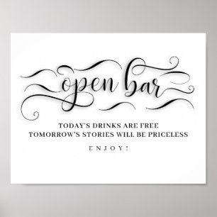Poster Ouvrir le panneau du jour de mariage de la barre