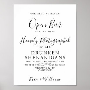 Poster Ouvrir le panneau mariage de barre