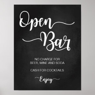 Poster Ouvrir le panneau Mariage de barre Signes de cal