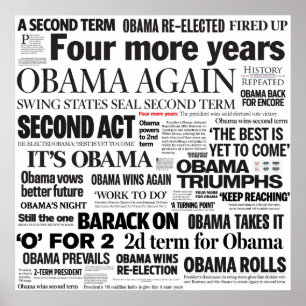Poster over de herverkiezing van Obama