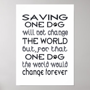 Poster over het redden van één hond