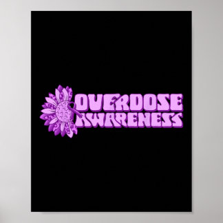 Poster Overdose Awareness Purple Ribbon Drug Addiction 32