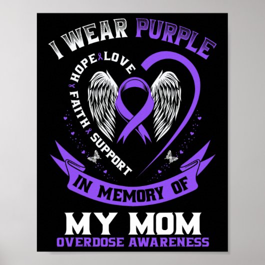 Poster Overdose Awareness Shirt In Memory Of Mom Purple R (Devant)