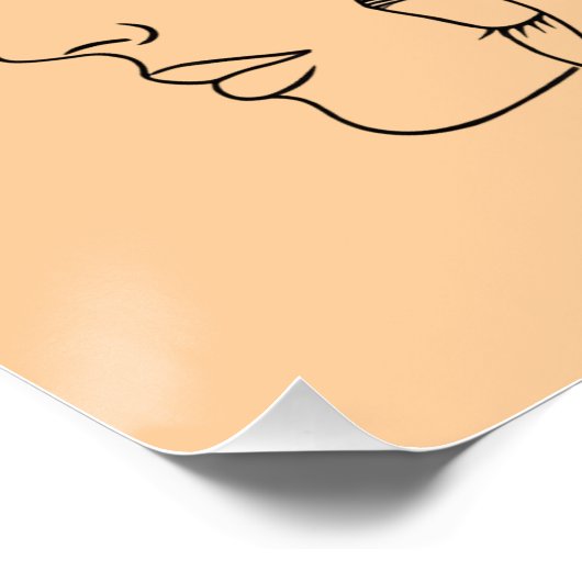 Poster Overlapping Faces Print, Minimalist Line Art, Face (Coin)