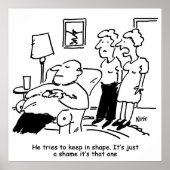 Poster Overweight Unfit Obese Man Tries to Keep Fit Funny (Devant)