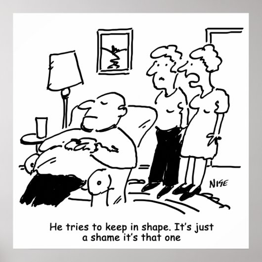 Poster Overweight Unfit Obese Man Tries to Keep Fit Funny (Devant)