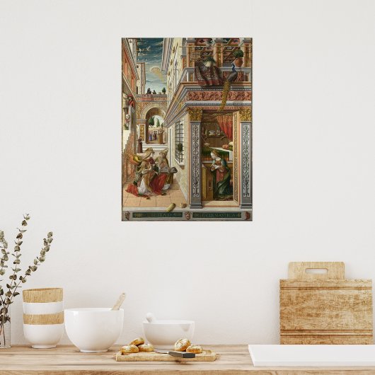 Poster OVNI dans l'art ancien L'Annonciation avec Saint E (Cuisine)