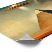 Poster OVNI sur la pyramide de la peinture de Gizeh (Coin)