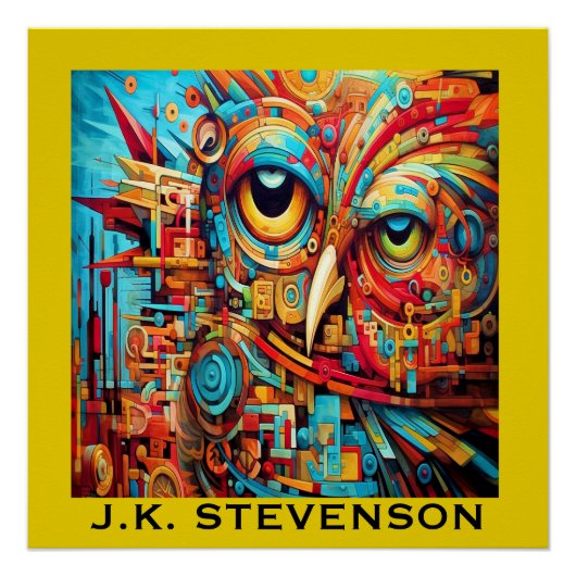 POSTER OWL ART COLORÉ (Devant)