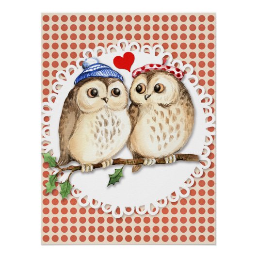 Poster Owl Love (Devant)