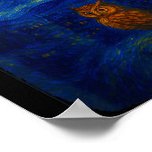 Poster Owl Starry Cute Night Van Gogh Owl Bird Lovers Wom (Coin)