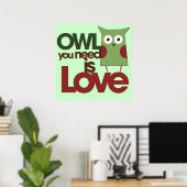 Poster Owl you need is love (Bureau à domicile)
