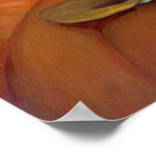 Poster Owlyn à l'automne ART IMPRIMER hibou fée halloween (Coin)