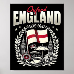 Poster Oxford Angleterre Drapeau Souvenir Oxford Vacances
