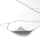 Poster Oxford, Angleterre (noir sur blanc) (Coin)