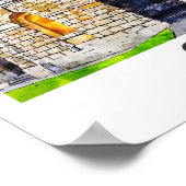 Poster Oxford Angleterre Voyage Aquarelle Croquis main (Coin)