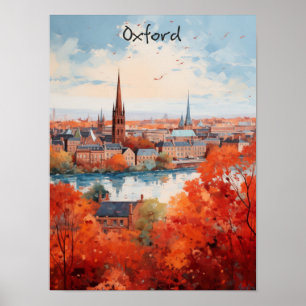 Poster Oxford Angleterre Voyage Ville Peinture Esthétique