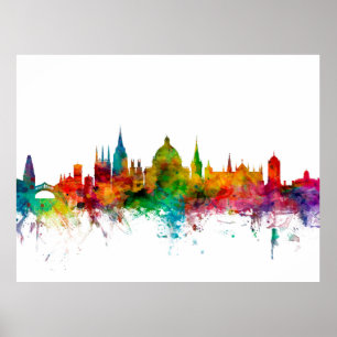 Poster Oxford England Skyline