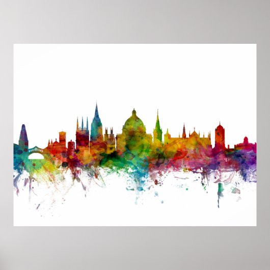 Poster Oxford England Skyline (Devant)