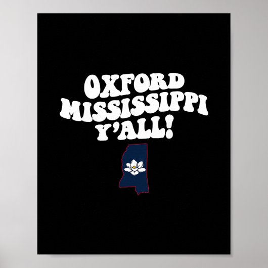 Poster Oxford Mississippi Y'all Ms Southern Vacation  (Devant)