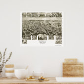 Poster Oxford, PA Carte panoramique - 1907 (Cuisine)