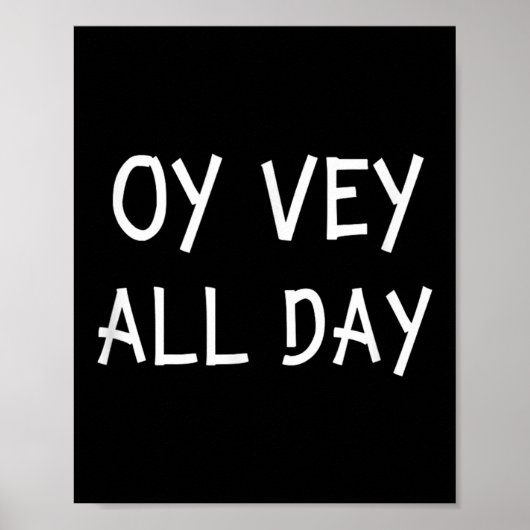Poster Oy Vey All Day Jewish Yiddish Quote Kosher Gym Ver (Devant)
