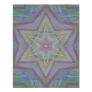 Poster P32C Motif Abstrait Coloré Étoile Mandala