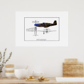 Poster P51 Mustang (Cuisine)