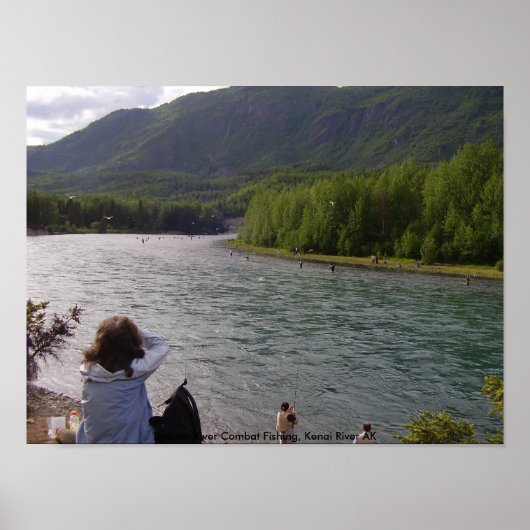Poster P8040287, Russian River Combat Fishing, Kenai R... (Devant)
