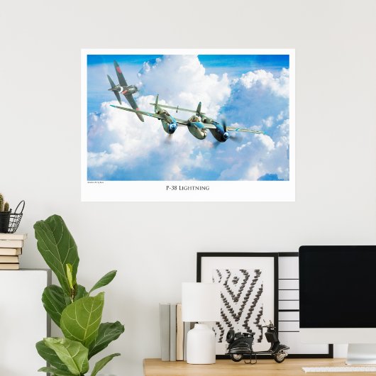 Poster P-38 Éclair (Bureau à domicile)