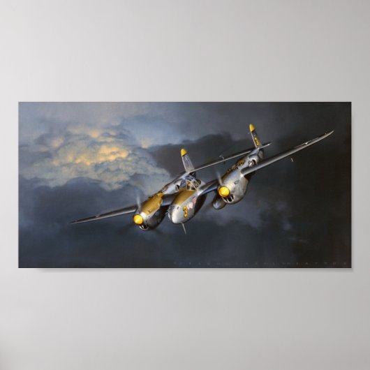 Poster P-38 Lightning Jack Fellows Art (Devant)